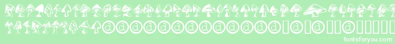 Police Shrooms ffy – polices blanches sur fond vert