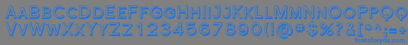 フォントFlorsn43 – 灰色の背景に青い文字