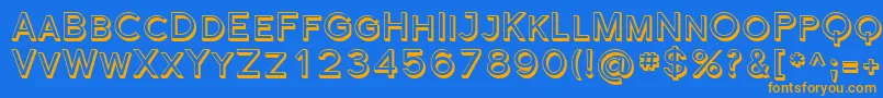 Florsn43 Font – Orange Fonts on Blue Background