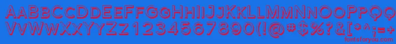 Florsn43 Font – Red Fonts on Blue Background