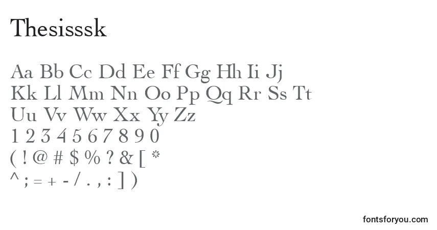 Schriftart Thesisssk – Alphabet, Zahlen, spezielle Symbole