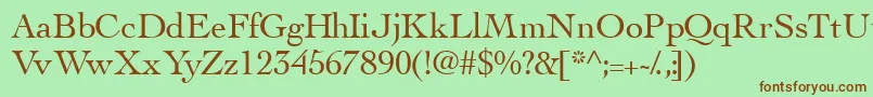 Thesisssk-fontti – ruskeat fontit vihreällä taustalla