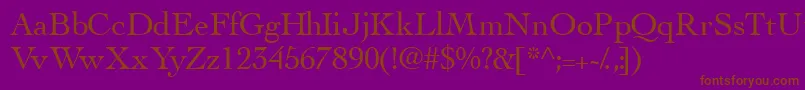 Thesisssk-Schriftart – Braune Schriften auf violettem Hintergrund