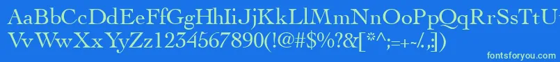 Thesisssk Font – Green Fonts on Blue Background