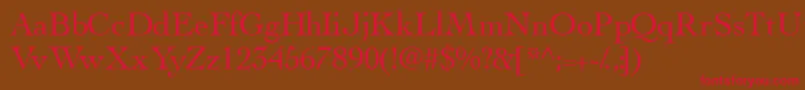 Thesisssk-Schriftart – Rote Schriften auf braunem Hintergrund