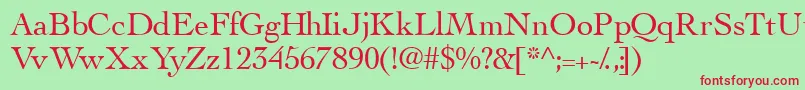 Thesisssk-fontti – punaiset fontit vihreällä taustalla