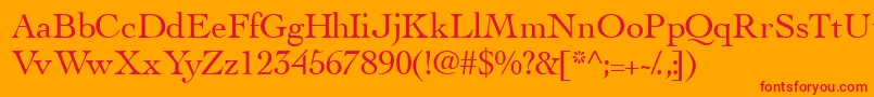 Thesisssk-Schriftart – Rote Schriften auf orangefarbenem Hintergrund