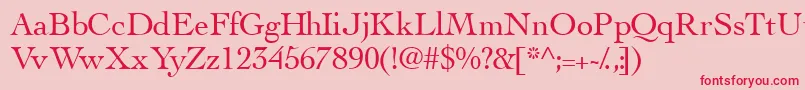 Thesisssk-Schriftart – Rote Schriften auf rosa Hintergrund