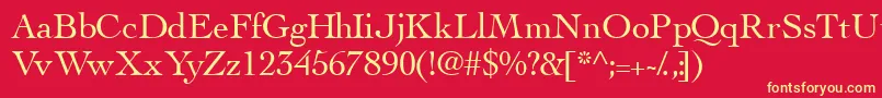 フォントThesisssk – 黄色の文字、赤い背景