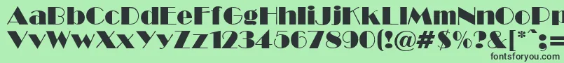 フォントBwR – 緑の背景に黒い文字