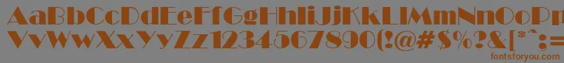 フォントBwR – 茶色の文字が灰色の背景にあります。