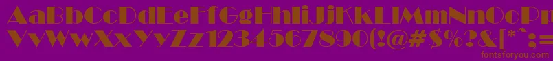 BwR-Schriftart – Braune Schriften auf violettem Hintergrund