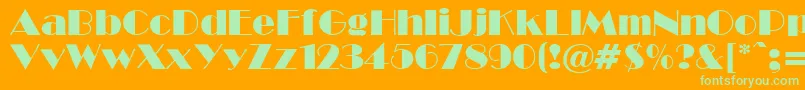 BwR Font – Green Fonts on Orange Background