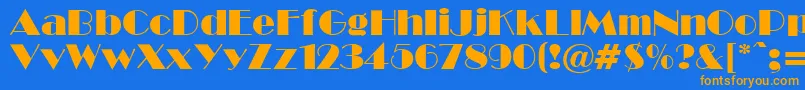 BwR Font – Orange Fonts on Blue Background