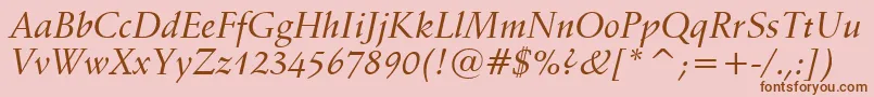 SchneidlerMediumItalicBt Font – Brown Fonts on Pink Background