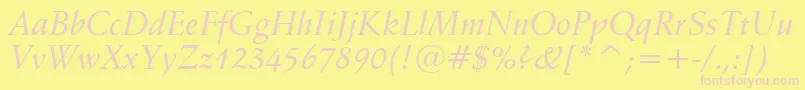 SchneidlerMediumItalicBt Font – Pink Fonts on Yellow Background