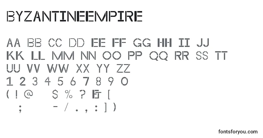 A fonte Byzantineempire – alfabeto, números, caracteres especiais