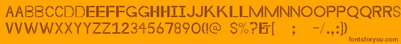 Byzantineempire-Schriftart – Braune Schriften auf orangefarbenem Hintergrund