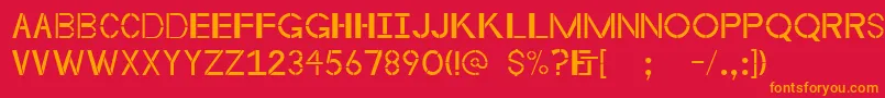 Byzantineempire-Schriftart – Orangefarbene Schriften auf rotem Hintergrund