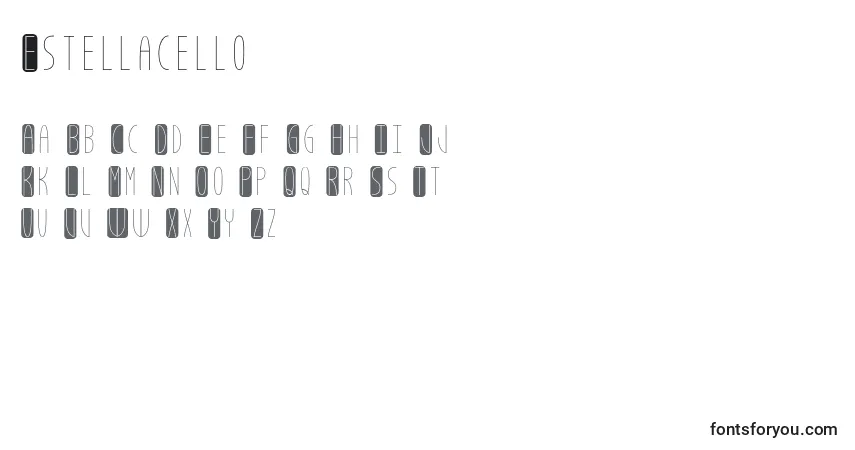 Шрифт Estellacello – алфавит, цифры, специальные символы