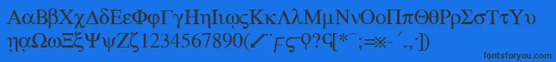 GreekRegular Font – Black Fonts on Blue Background