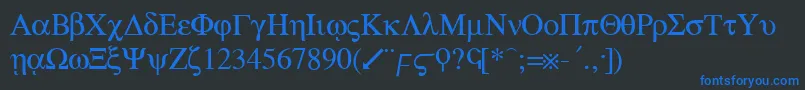 GreekRegular Font – Blue Fonts on Black Background