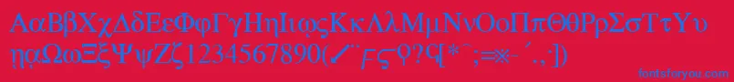 GreekRegular Font – Blue Fonts on Red Background