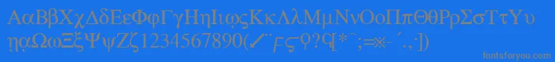 GreekRegular Font – Gray Fonts on Blue Background