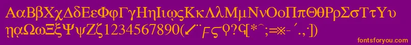 GreekRegular Font – Orange Fonts on Purple Background