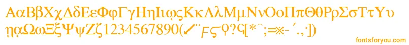 GreekRegular Font – Orange Fonts on White Background