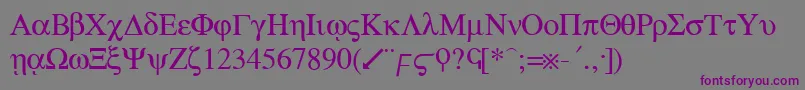 GreekRegular Font – Purple Fonts on Gray Background
