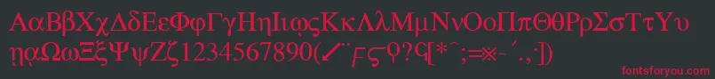 GreekRegular Font – Red Fonts on Black Background