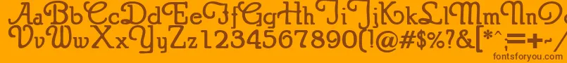 PuritanSwashBold-Schriftart – Braune Schriften auf orangefarbenem Hintergrund