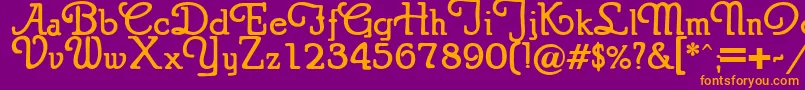 PuritanSwashBold Font – Orange Fonts on Purple Background