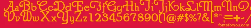 PuritanSwashBold Font – Orange Fonts on Red Background