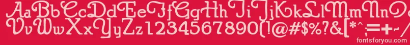 PuritanSwashBold Font – Pink Fonts on Red Background