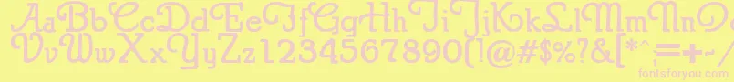 PuritanSwashBold Font – Pink Fonts on Yellow Background