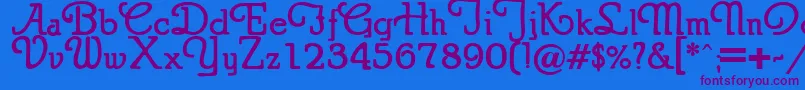 PuritanSwashBold Font – Purple Fonts on Blue Background