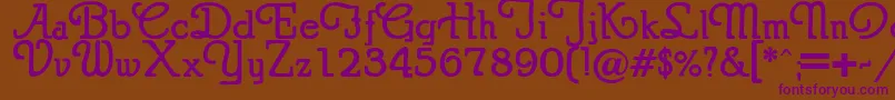 PuritanSwashBold Font – Purple Fonts on Brown Background