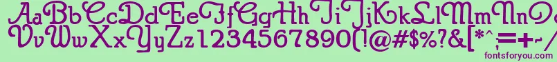 PuritanSwashBold Font – Purple Fonts on Green Background