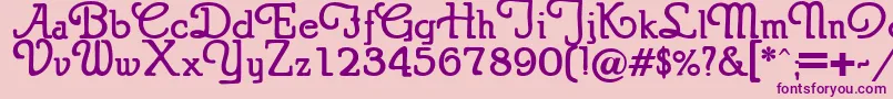 PuritanSwashBold Font – Purple Fonts on Pink Background