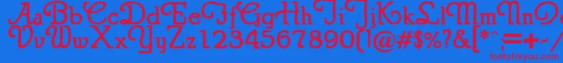 PuritanSwashBold Font – Red Fonts on Blue Background
