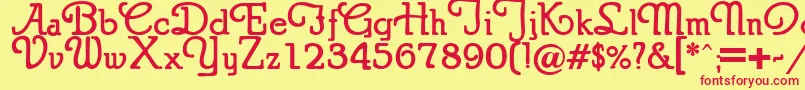 PuritanSwashBold Font – Red Fonts on Yellow Background