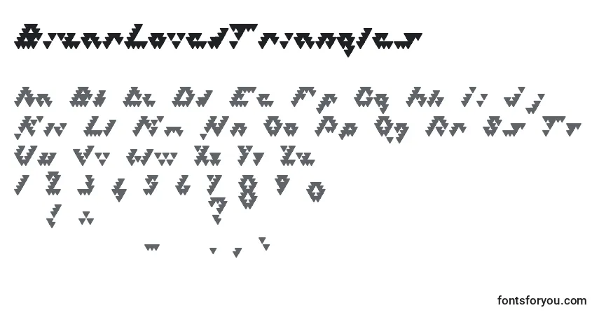 A fonte BizarLovedTriangles – alfabeto, números, caracteres especiais