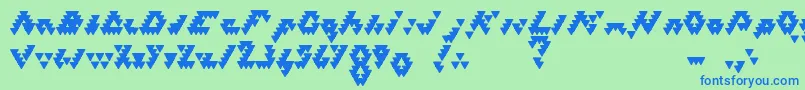 fuente BizarLovedTriangles – Fuentes Azules Sobre Fondo Verde