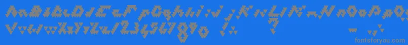 フォントBizarLovedTriangles – 青い背景に灰色の文字