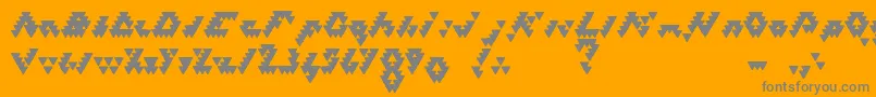 フォントBizarLovedTriangles – オレンジの背景に灰色の文字