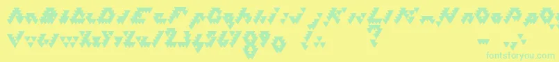 BizarLovedTriangles Font – Green Fonts on Yellow Background