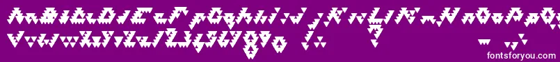 Fonte BizarLovedTriangles – fontes brancas em um fundo violeta