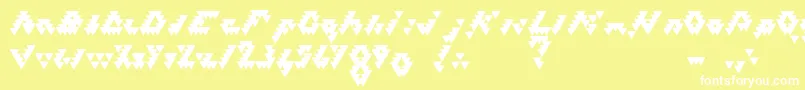 BizarLovedTriangles Font – White Fonts on Yellow Background